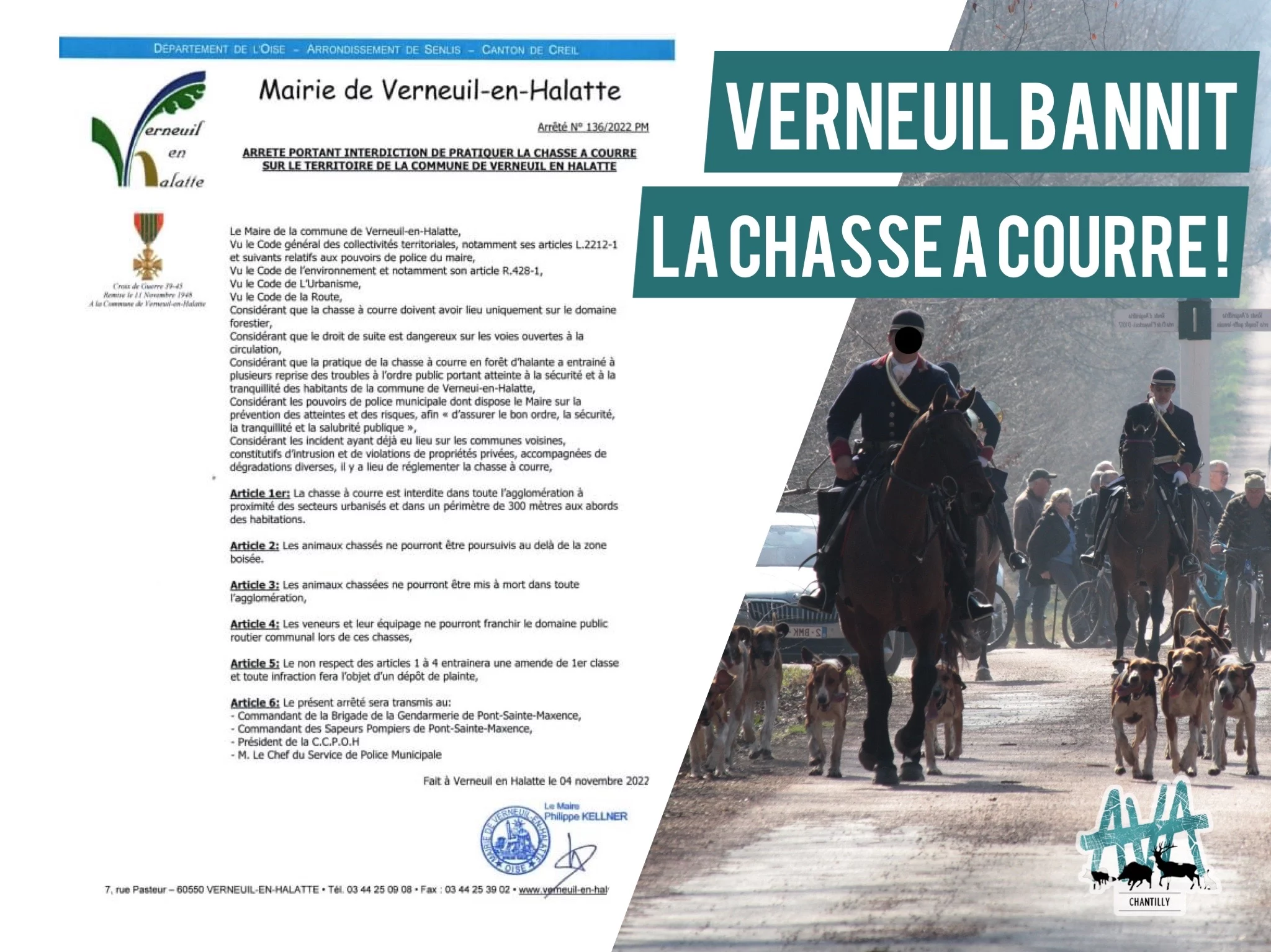 La chasse à courre interdite à Verneuil-en-Halatte (60) !