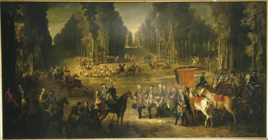 Chasse de Louis XV dans la forêt de Compiègne, le rendez-vous au Puits-du-Roi